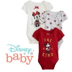 NWT Disney Baby Minnie Bodysuits Set of 3